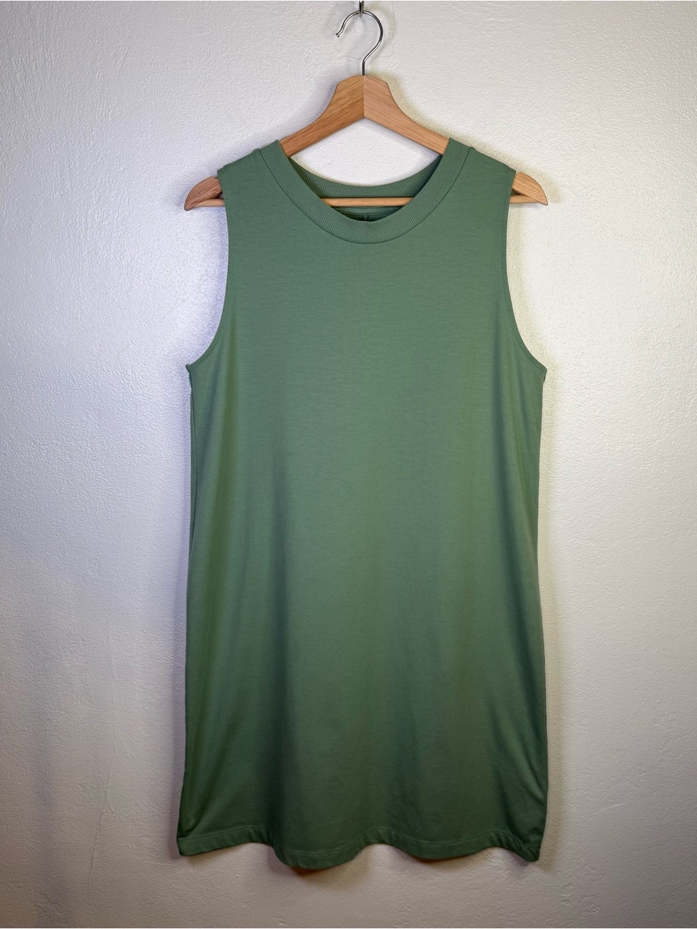 A New Day Green Sleeveless Tank T-Shirt Shift Dress Women's Size Large Boho Chic